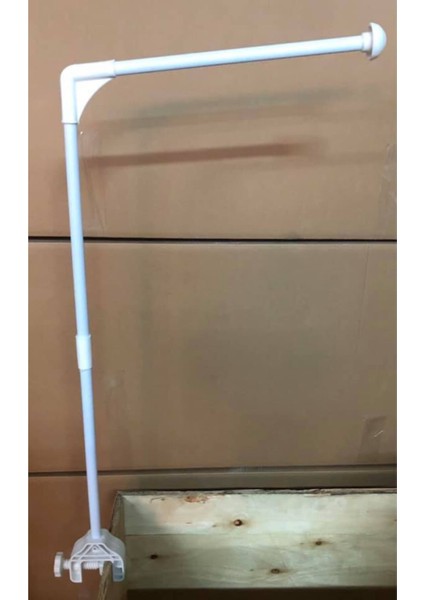 Tekno Trust Polyester Beyaz Fransız Güpürlü Kristal Tül Bebek Beşik Cibinliği ve L Aparat Cibinlik + Aparat B