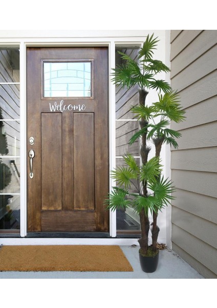 Yapay Ağaç Palmiye Fanpalm 3katlı 24YAPRAK Siyah Plastik Saksıda 165*65CM