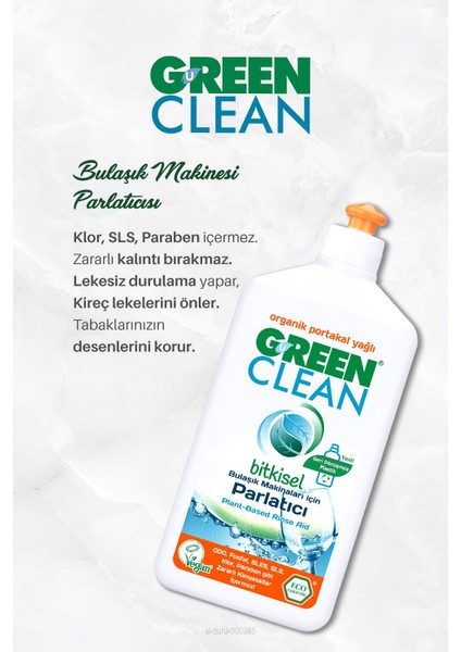 Green Clean 4'lü Bitkisel Bulaşık Parlatıcısı Portakallı