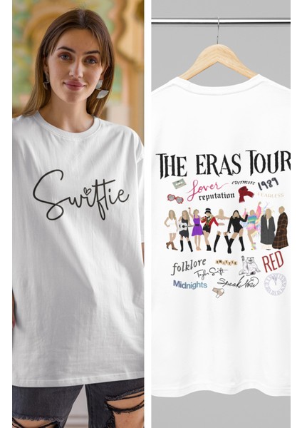 Unisex Oversize Taylor Swift Sırt Baskılı T-Shirt Swiftie Yazılı Ön Arka Baskılı Tshirt