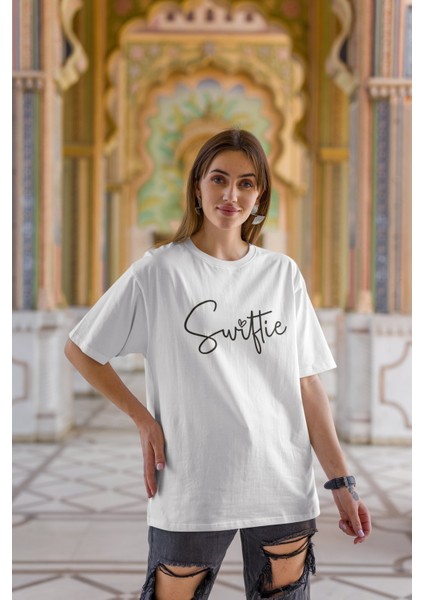 Unisex Oversize Taylor Swift Sırt Baskılı T-Shirt Swiftie Yazılı Ön Arka Baskılı Tshirt