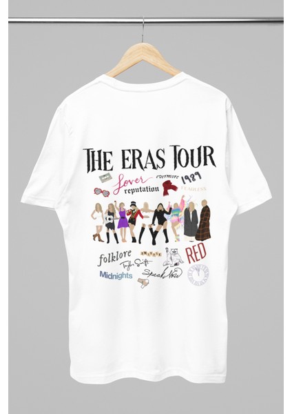 Unisex Oversize Taylor Swift Sırt Baskılı T-Shirt Swiftie Yazılı Ön Arka Baskılı Tshirt