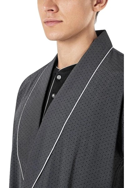 5560 Erkek Çeyizlik Beşli Rop Pijama Takım-Siyah fırsatları