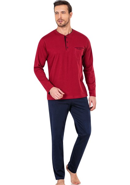 5605 Erkek Çeyizlik 3'lü Rob Pijama Takım-Lacivert fiyatları
