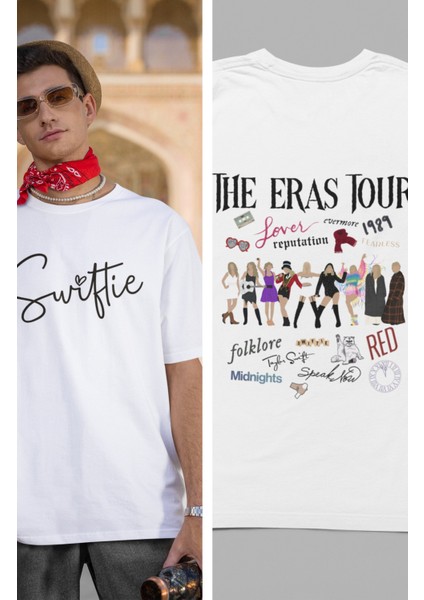 Swiftie Yazılı Ön Arka Baskılı Tshirt Unisex Oversize Taylor Swift Sırt Baskılı T-Shirt