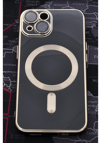 iPhone 14 Uyumlu Magsafe Özellikli Lens Korumalı Renkli Kılıf Siyah fiyatları