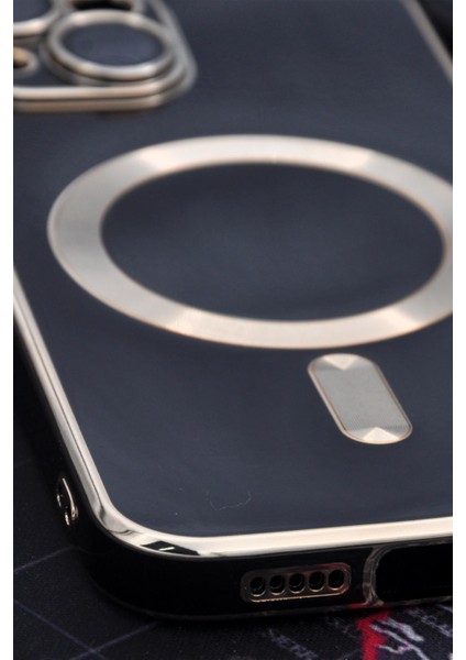 iPhone 14 Uyumlu Magsafe Özellikli Lens Korumalı Renkli Kılıf Siyah fırsatları