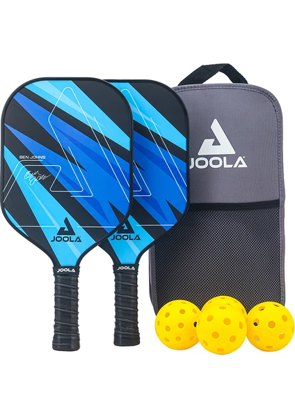 Ben Johns Blue Lightning Pickleball 2 Raket + 4 Top + Kılıf Set