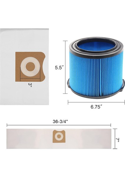 Daha Temiz Erişimler,taşınabilir 3-4,5 Galonluk Elektrikli Süpürgeler Için 2 Paket VF3500 Yedek Filtre + 4 Paket VF3501 Filtre Torbaları (Yurt Dışından) fiyatları