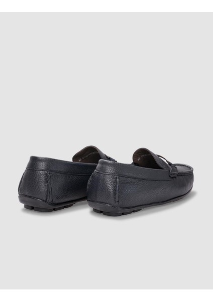 Hakiki Deri Lacivert Tokalı Erkek Loafer modelleri