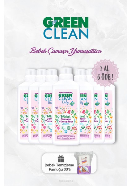 Green Clean 7 Al 6 Öde  Bitkisel Bebek Çamaşır Yumuşatıcısı