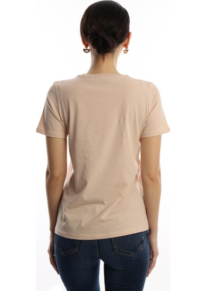 Kadın Minimal Project Basklı T-Shirt Bej fırsatları