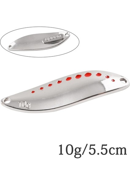 10G Gümüş-Kancasız Stil 1 Adet Metal Er Kaşık Balıkçılık Lures 2. Tüy Tiz Kanca ile Altın Gümüş Yapay Yem Alabalık Pike Bas Mücadele (Yurt Dışından)