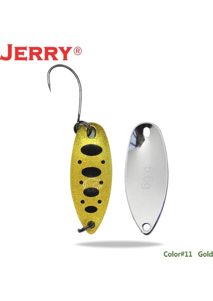 Altın Tarzı Yay 5.5g Jerry Dere ve Alan Alabalık Kaşıkları Küçük Hafif Ers Yüksek Li Balıkçılık Cezbeder Tek Kancalar Sert Lures (Yurt Dışından)