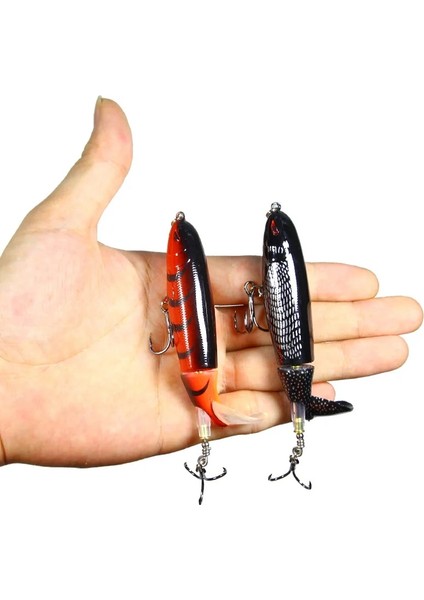 No.1 Tarzı Whopper Plopper 10CM 13G Yüzen Popper Balıkçılık Cazibesi Yapay Sert Yem Wobbler Dönen Kuyruk Olta Takımı 3D Gözler (Yurt Dışından)