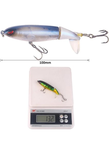 No.1 Tarzı Whopper Plopper 10CM 13G Yüzen Popper Balıkçılık Cazibesi Yapay Sert Yem Wobbler Dönen Kuyruk Olta Takımı 3D Gözler (Yurt Dışından)
