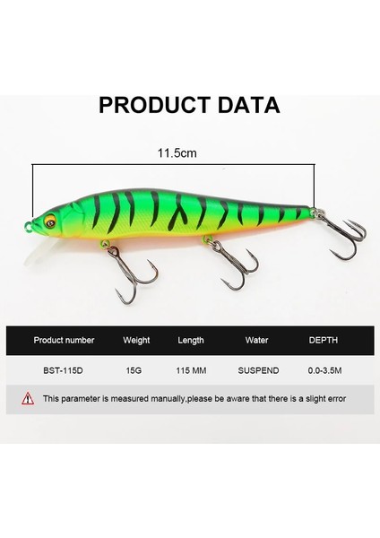 H016 Stili Esfıshıng Li Wobbler Cazibesi 11.5cm 15G Sp Profesyonel Minnow Jerkbaits Yapay Yem Predator Sert Cazibesi Mücadele Eder (Yurt Dışından)