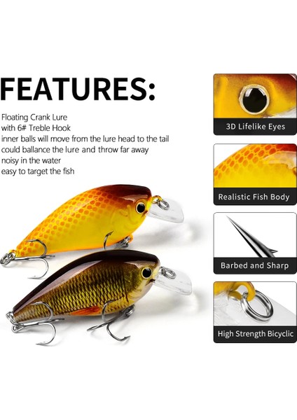 Renk E Stili Probero Topwater Crankbait Balıkçılık Cazibesi 7cm 13G Yapay Wobblers Krank Yemi Bas Alabalık Sazan Olta Takımı (Yurt Dışından) indirimleri