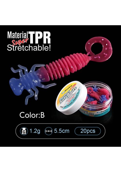 Renkb Stili Karides Kokusu Larva Yumuşak Lurelot Tpr Balıkçılık Yapay Cazibesi Bas Levrek Alabalık Yumuşak Swimbait Plastik Balıkçılık Cazibesi Solucan Yemi (Yurt Dışından)