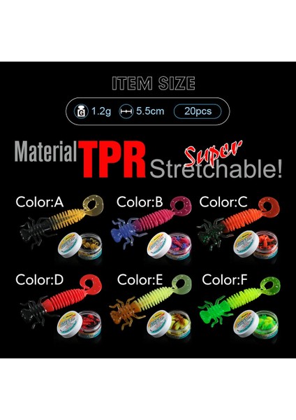 Renkb Stili Karides Kokusu Larva Yumuşak Lurelot Tpr Balıkçılık Yapay Cazibesi Bas Levrek Alabalık Yumuşak Swimbait Plastik Balıkçılık Cazibesi Solucan Yemi (Yurt Dışından)