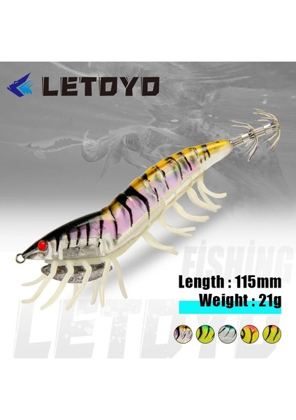 20G 115MM Tarzı Boy Letoyo Yeni Ahşap Karides 24G Aydınlık Ahtapot Jigs Cazibesi Kalamar Kancalı Yapay Yem Deniz Balıkçılığı Tuzlu Su Egı (Yurt Dışından) indirimleri