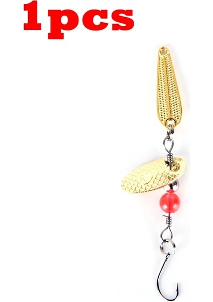 Sarı Stil Metal Er Kaşık Balıkçılık Lures Parladı Wobbler 2.4g 1.3g Döner Pullu Alabalık Yapay Yem Kancalı Bas Pesca (Yurt Dışından)