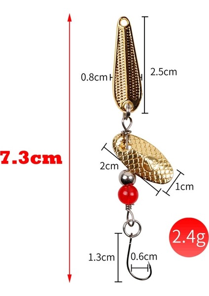 Sarı Stil Metal Er Kaşık Balıkçılık Lures Parladı Wobbler 2.4g 1.3g Döner Pullu Alabalık Yapay Yem Kancalı Bas Pesca (Yurt Dışından)