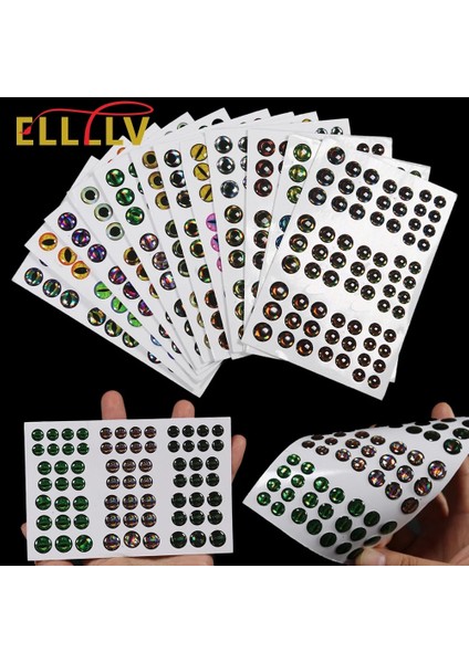 L2001 183 Adet Stil Adet 3mm ~ 10MM Holografik Epoksi 3D Gerçekçi Balık Gözü Jigplastic Cazibesi Fly Bağlama Için Dıy Malzeme Flamalar Baitfish Yapımı (Yurt Dışından)