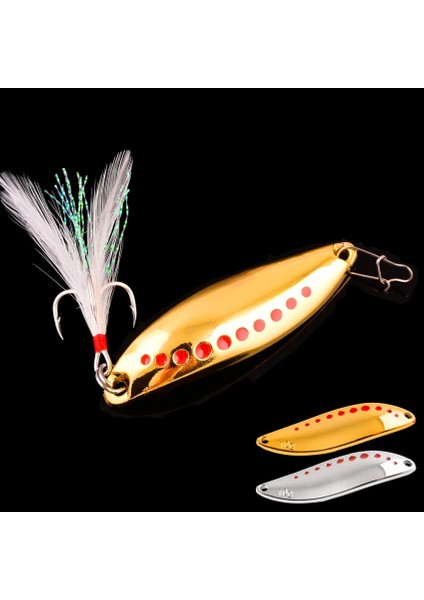2.5g Altın-1 Kanca Stili 1 Adet Metal Er Kaşık Balıkçılık Lures 2. Tüy Tiz Kanca ile Altın Gümüş Yapay Yem Alabalık Pike Bas Mücadele (Yurt Dışından)