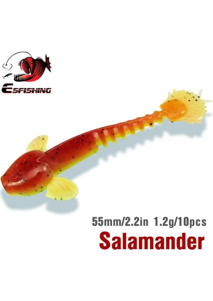 PA111 Stili 55MM 10 Adet Kesfıshıng Yeni Cazibesi Balıkçılık Cazibesi Solucan Semender Bas Zander Yayın Balığı Goby Için G (Yurt Dışından) fiyatları