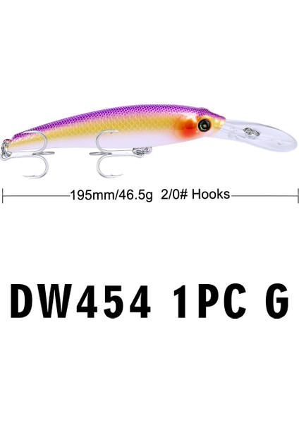 G Tarzı Balıkçılık Cazibesi 46..64OZ # Hookolor Balıkçılık Yemi ile Büyük Minnow Cazibesi 19..68" Büyük Sert Yem (Yurt Dışından)