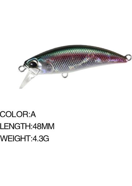 Bir Stil 1 Adet Mking Minnow Balıkçılık Cazibesi 4.3g Sert Yem Balıkçılık Wobblers Crankbait Levrek Pike Somon Alabalık Bas Cazibesi (Yurt Dışından)