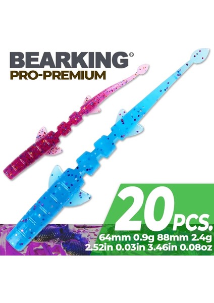E Stili 64MM 20 Adet Bearkıng Unagı Slug Balıkçılık Yemleri Yapay Yemler Wobblers Yumuşak Yemler Shad Sazan Silikon Balıkçılık Yumuşak Yemler Mücadele (Yurt Dışından)