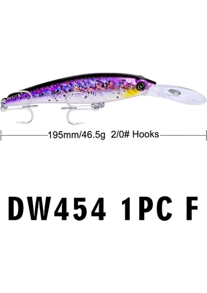 F Stili Balıkçılık Cazibesi 46..64OZ # Hookolor Balıkçılık Yemi ile Büyük Minnow Cazibesi 19..68" Büyük Sert Yem (Yurt Dışından)