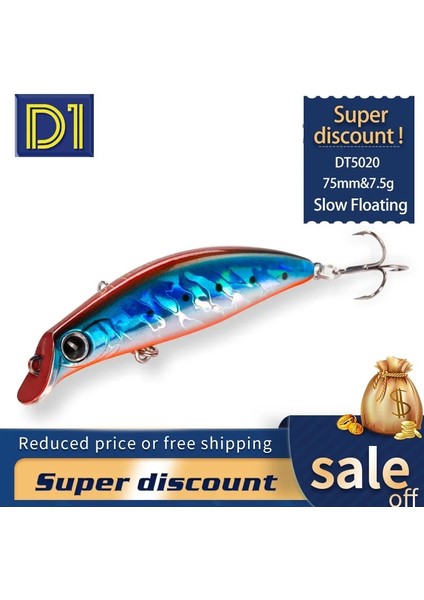 No.1 Tarzı 75MM 7.5g D1 Tavuskuşu Bas Balıkçılık Sasuke Sfg Yavaş Yüzen Cazibe Derinlik cm Yuvarlanan Wobbler Pike Alabalık Nehir Yüzeyi Sert Yemler (Yurt Dışından)