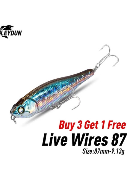 Lw-01 Stili 87MM 9.13G Leydun Canlı Tel Kalem Balıkçılık Lures Yüzey Yüzen Topwater Sert Yemler Köpek Yürüyüşü Yüksek Li Tuzlu Su Bas Wobbler (Yurt Dışından) fiyatları