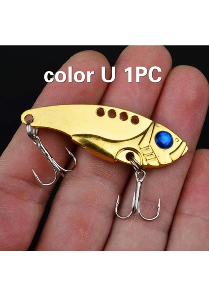 Renk U Stili 23 Renk Metal Vıb Lures Güçlü Canlı Titreşimler Kaşık Cazibesi Balıkçılık Yem Bas Yapay Sert Yem Ağustosböceği Böcek Cazibesi 3D Gözler (Yurt Dışından)