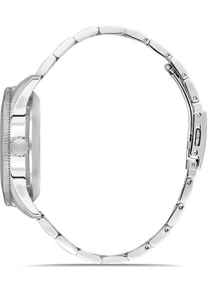 Gümüş Kaplamalı Mavi Kadranlı Otomatik Erkek Kol Saati modelleri