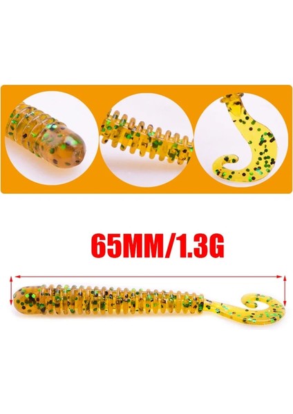 Bir Stil Lot Worms Silikon Yumuşak Yem G Jig Wobblers Balıkçılık Cazibeleri Çekici Karides Koku Tuz Döner Kuyruk Bas Sazan Müdahale (Yurt Dışından) fırsatları