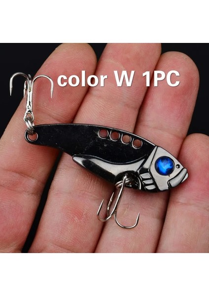 Renk W Stili 23 Renk Metal Vıb Lures Güçlü Canlı Titreşimler Kaşık Cazibesi Balıkçılık Yem Bas Yapay Sert Yem Ağustosböceği Böcek Cazibesi 3D Gözler (Yurt Dışından)