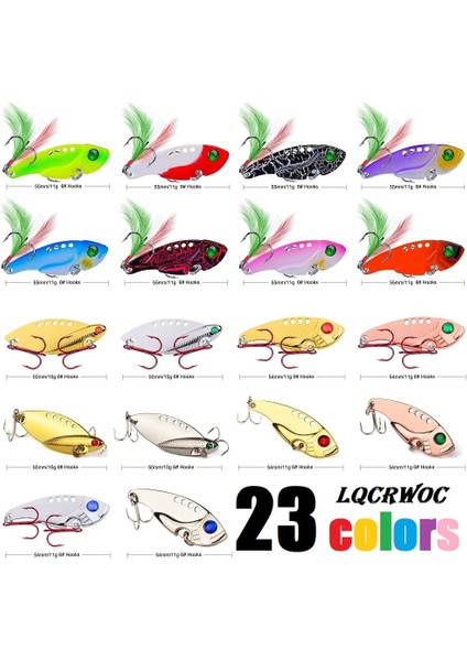 Renk W Stili 23 Renk Metal Vıb Lures Güçlü Canlı Titreşimler Kaşık Cazibesi Balıkçılık Yem Bas Yapay Sert Yem Ağustosböceği Böcek Cazibesi 3D Gözler (Yurt Dışından)