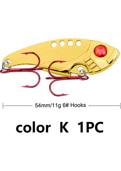 Renk K Stili 23 Renk Metal Vıb Lures Güçlü Canlı Titreşimler Kaşık Cazibesi Balıkçılık Yem Bas Yapay Sert Yem Ağustosböceği Böcek Cazibesi 3D Gözler (Yurt Dışından)
