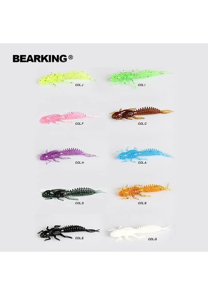 Col.e Stili 50MM 15 Adet Bearkıng Yeni Larva Yumuşak Lures 5cm 0.8g Balıkçılık Yapay Silikon Bas Pike Minnow Swimbait Jig Plastik Yemler Solucan (Yurt Dışından) indirimleri