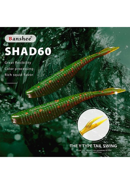 SHAD60-053 Stili Banshee Lot Balıkçılık Için Mükemmel Yumuşak Yemler 1.5g Kolay Parlatıcı Craw Cazibesi Shad Wobbler Levrek Grub Bait Squishy SHAD60 Için (Yurt Dışından) fiyatları
