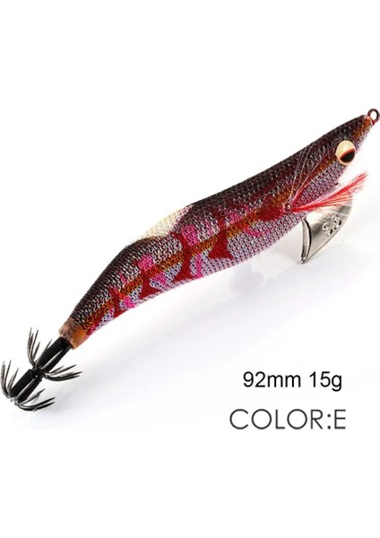 No.15 Tarzı 19G Jigs Aydınlık Gerçekçi Olta Takımı Kalamar Kanca Ahtapot Yemi Ahşap Karides Lures (Yurt Dışından)