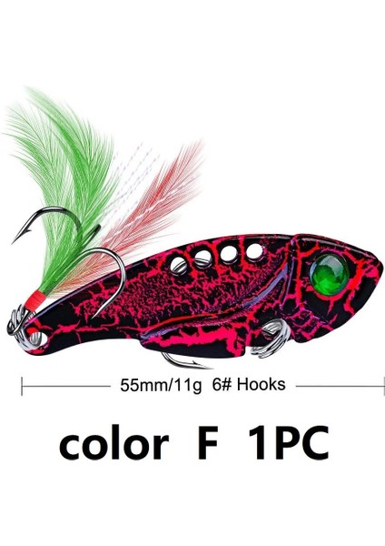 Renk F Stili 23 Renk Metal Vıb Lures Güçlü Canlı Titreşimler Kaşık Cazibesi Balıkçılık Yem Bas Yapay Sert Yem Ağustosböceği Böcek Cazibesi 3D Gözler (Yurt Dışından)
