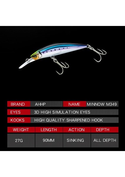 Tlg Shop D Stili M 27G Minnow Balıkçılık Lures Wobblers Crankbaits Jerkbaits Yapay Sert Yemler Kancalar Balıkçılık Için 3D Gözler Sazan Pesca Isca (Yurt Dışından)