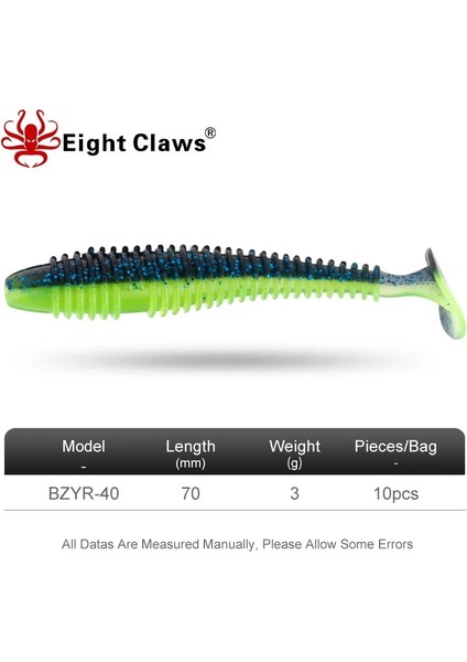 R-08 Stili Sekiz Pençeler G Kanat Darbe Yağ Yapay Yumuşak Balıkçılık Lures Kürek Kuyruğu Yumuşak Yem Silikon Solucan Balıkçılık Yumuşak Cazibesi (Yurt Dışından) modelleri