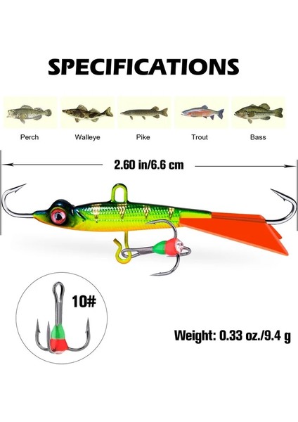 No.2 Tarzı Goture 1pc Kış Dengeleyicileri 6.6cm 9.4g Buz Balıkçılığı Lurejigging Rap ile Minnow Profil Dengesi Kış Balıkçılığı Için 2 Renk (Yurt Dışından)