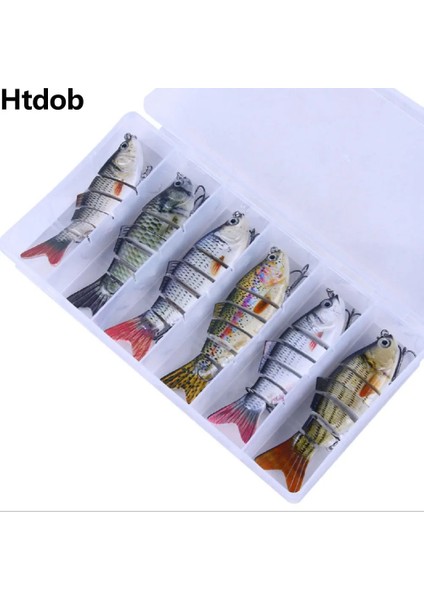 1 Adet K Tarzı Htdob Balıkçılık Lures Seti Kutulu Çok Segmentli Eklemli Sert Yem Wobblers Swimbait Crankbait Swim Bas Pike Batan Için (Yurt Dışından) fiyatları
